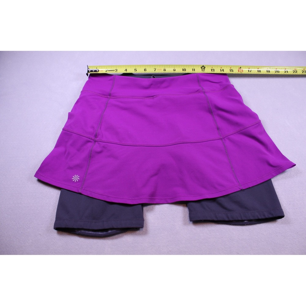 Athleta Purple Black Active Skort Tennis Running Skirt w/ Built-in Shorts Mens M - Picture 3 of 5